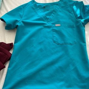 Teal figs scrubs set